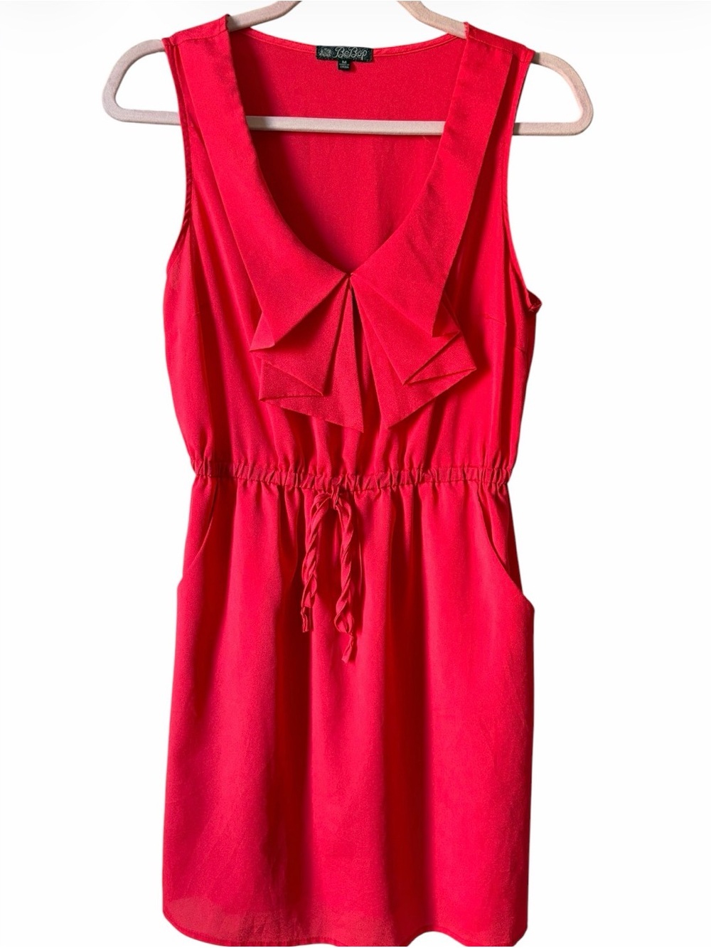 BeBop Coral Sleeveless Tie-Waist Dress